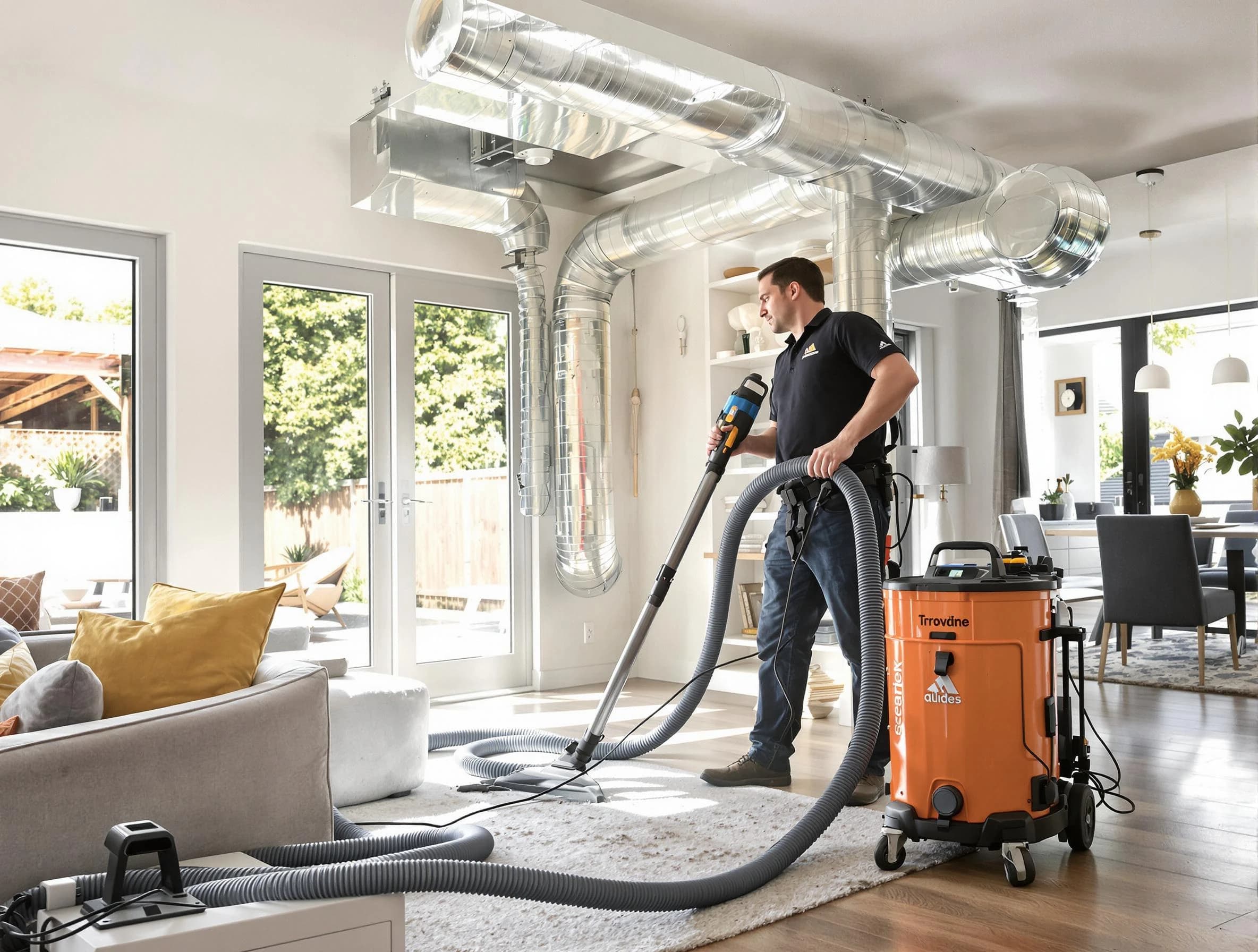 Ashland Air Duct Cleaning specialist performing thorough residential duct cleaning using advanced equipment in Ashland