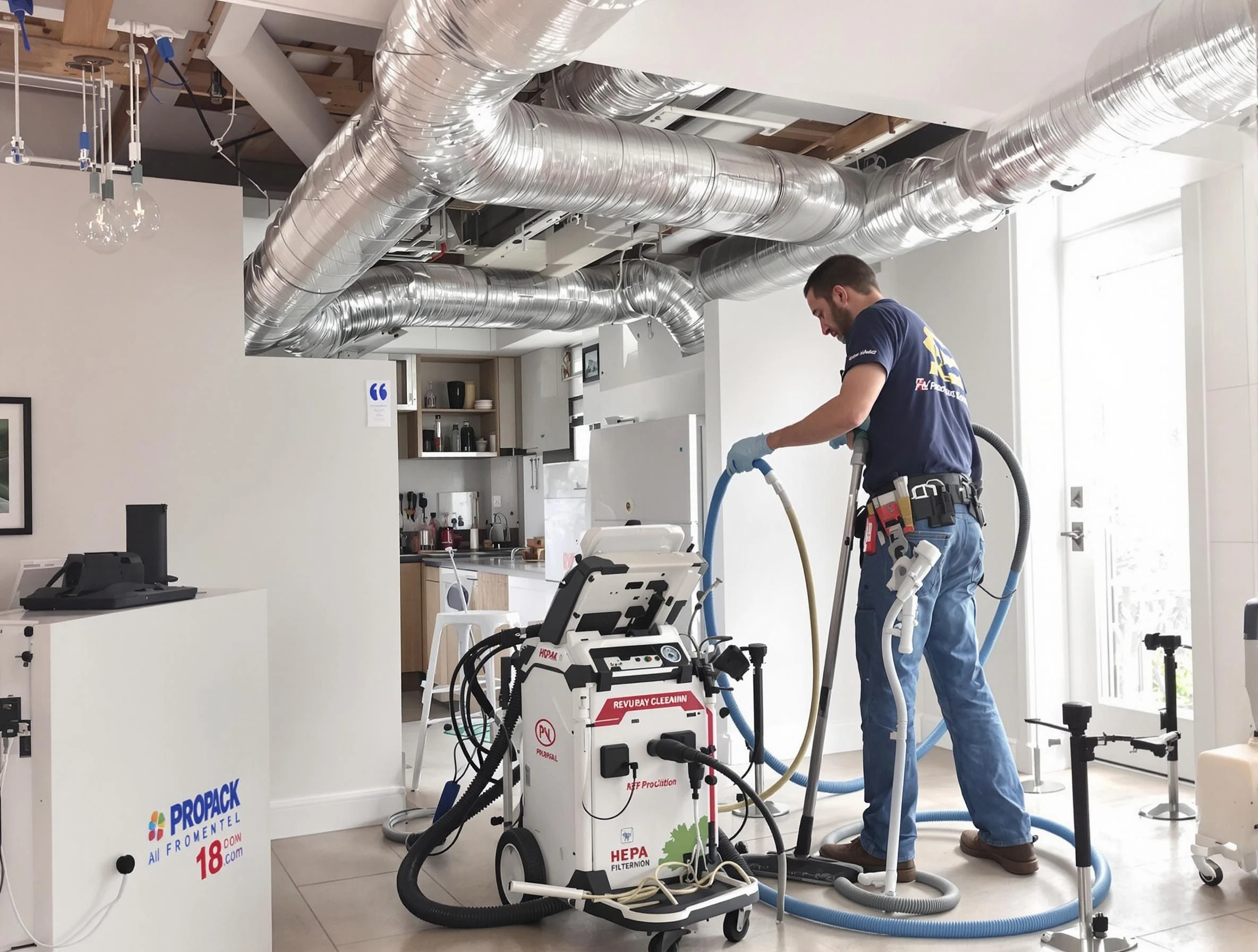 Ashland Air Duct Cleaning technician performing advanced pure duct cleaning with specialized equipment in Ashland